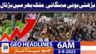 Geo Headlines 6 AM | Rising inflation, countrywide strike | 3rd September 2023