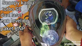 cara pasang biled turbo SE dual laser di Scoopy karbu non leveling LEED HID MOTOR