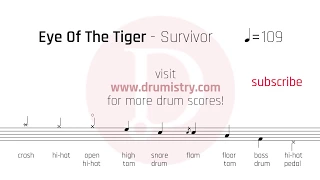 Survivor - Eye Of The Tiger Drum Score