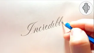 Copperplate and Spencerian Script Calligraphy with a Pencil  (Real Time)