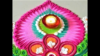 Super Easy ,  Small and Attractive Diwali Rangoli for Beginners| Flower Rangoli by Shital Mahajan.