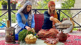 Daily Routine Lifestyle Of Rural Women In IRAN! | Cooking Lamb Stew in a Cold Day