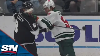 Kirill Kaprizov Receives Match Penalty After Cross-Check Targets Drew Doughty's Face