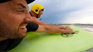 Chasing HURRICANE waves and WEIRD boards on East Coast !!!