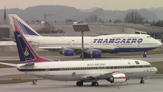 Transaero Boeing 747-400 (EI-XLN) landing & takeoff at Salzburg