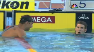 Phelps takes down Cavic again, from Universal Sports