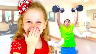 ¡Nastya imita a papá todo el día! Videos divertidos para niños