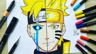 Como Desenhar o BORUTO / NARUTO - How to draw Naruto and Boruto