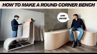 How to make a round corner bench | Interior design series #buildwithjacob