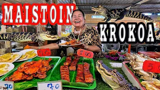 MAISTOIN KROKOTIILIA THAIMAAN PAIKALLISELLA MARKETILLA! 🐊 🇹🇭