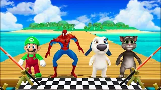 Mario Party 9 MiniGames Mario Vs Spider Man Vs Tom Vs Hank (Master Difficulty)