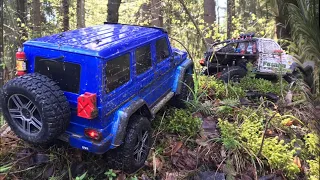 Traxxas G500 in the mud. Гелик гоняет по грязи. Заклинил коллекторный мотор.