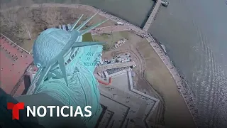 La Estatua de la Libertad se estremeció por el sismo que sacudió al Noreste | Noticias Telemundo