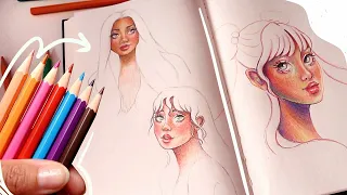 How to paint SKIN with CHEAP colored pencils ✨