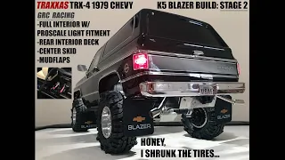 TRAXXAS TRX-4 1979 K5 BLAZER BUILD - STAGE 2: INTERIOR, REAR DECK, MUDFLAPS, SKID, TIRE/FOAM SWAP