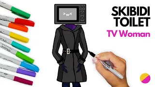 How to Draw Skibidi Toilet TV woman