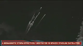 Видео падающих после магнитной бури 40 спутников Starlink Илона Маска. Новости космоса 2022