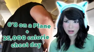 Emiru reacts to Brian Shaw - I COULDN'T FIT ON THE AIRPLANE | 6'8" 450LBS + 25,000 calorie cheat day