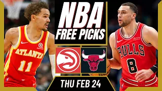 Free NBA Picks Today | HAWKS vs BULLS Predictions (2/24/22) NBA Best Bets & NBA Player Props