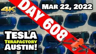 GIGA TEXAS: AFTER THE STORM! - Tesla Gigafactory Austin 4K  Day 608 - 3/22/22 - Tesla Terafactory TX