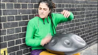 Great Street Music in London. The Hang Instrument Steel Pan. Brick Lane