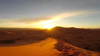 Time lapse sunrise in the Sahara Desert, Morocco.