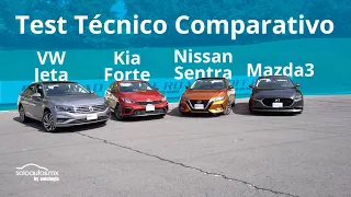 Sentra vs Forte vs Mazda3 vs Jetta - Test Técnico Comparativo