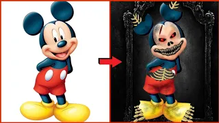 Disney Character Mickey mouse horror transformation 😱 Zombie| creepy cartoon| Masha and the bear