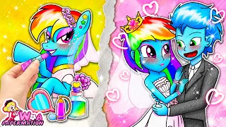 MY LITTLE PONY  Transformation : Rainbow Dash Makeup To Become A Beautiful Bride | 재미있는 스톱 모션 만화