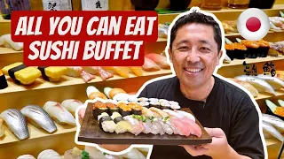 ALL YOU CAN EAT Sushi in Tokyo Japan 🇯🇵 HINA SUSHI SHINJUKU 🍣