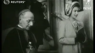 Princess Elizabeth visits Mdina Cathedral in Malta (1949)