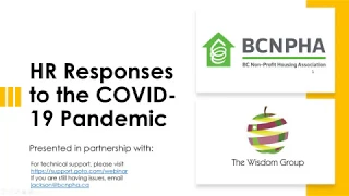 Webinar: HR Responses to the COVID-19 Crisis