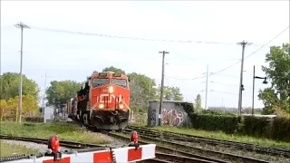 CN FREIGHT TRAIN ACTION IN MONTREAL QUEBEC