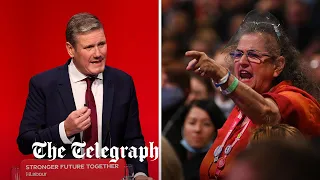 Keir Starmer heckled repeatedly at Labour Party Conference