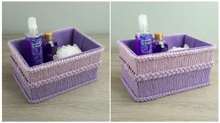 I made an incredibly beautiful organizer from a cardboard box and cord.