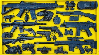 Membersihkan Senjata Nerf Pistol, AK47, Sniper Rifle, Nerf Shotgun, MP5 Gun, M4 Gun, Mobil Polisi