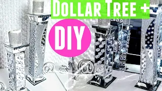 DIY Faux Mirror & Crystal Tower Candle Holders | Dollar Tree Room Decor | Cheap & Easy Diy