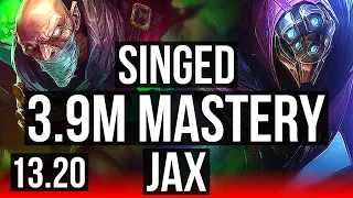 SINGED vs JAX (TOP) | 5/0/7, 3.9M mastery, 300+ games | KR Master | 13.20