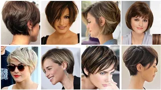 Best Short HairCuts For Women Over 40 2023// Short Hairstyles With Unique Hair Color Ideas