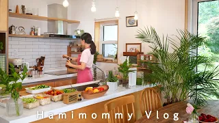 SUB) 여름날 주택에서 먹고사는 이야기ㅣ샐러드 밀프랩, 정원 가드닝, 취미로운 요리생활 🍒ㅣHamimommy Vlog