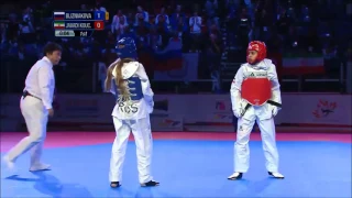 Taekwondo WTF. Чемпионат мира среди юниоров. Полуфинал. Ж-63 Blizhiakova-Kouchaksaraei