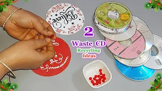 DIY 2 Old CD Recycling idea/old CD Decoration idea | DIY Best out waste craft idea