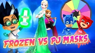 Disney Frozen & PJ Masks Spin the Wheel and Kerplunk Game! W/ Elsa, Anna & Owlette