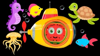 Watermelon and Funky Fruits Under the Sea in a Bathyscaphe - Baby Sensory Dance Party & Animation!
