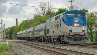 P284 Leaving Rochester New York. With Amtrak 46 (50th - Anniversary Sticker) Leading. Date:01/11/24