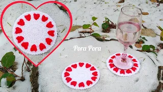 Valentine Heart Coaster Crochet Pattern I Valentine's Day Crochet Ideas