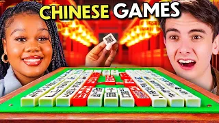 We Play Traditional Chinese Games! (Mahjong, Jianzi, Diabolo) Chinese New Year Special!