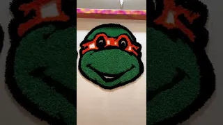 Full process of tufting a Ninja Turtle Rug - Michelangelo🐢🥷 #rug #custom #tufting