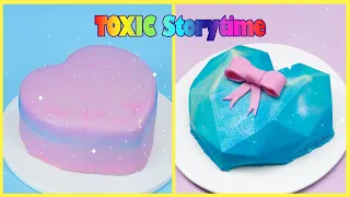 🤓 TOXIC Storytime 🌈 Pink vs Blue Cake Challenge  Satisfying HEART Cake Decorating Ideas