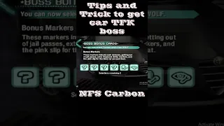 Tips and Trick to get car TFK boss - Need For Speed Carbon #shorts